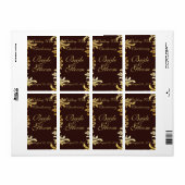 Goldenes Jugendstil Hochzeitsweinlabel (Vorne)