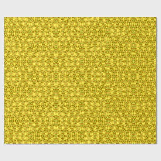Goldenes Kaleidoskop-Fraktalmuster Geschenkpapier (Flach)
