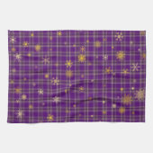 Goldenes Kariertes Weihnachten Geschirrtuch (Horizontal)