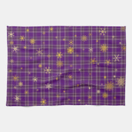 Goldenes Kariertes Weihnachten Geschirrtuch