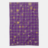 Goldenes Kariertes Weihnachten Geschirrtuch (Vertikal)