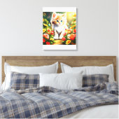 "Goldenes Kätzchen in Blüte" Leinwanddruck (Insitu (Schlafzimmer))