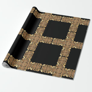 Goldenes keltisches Kreuz-Geschenkpapier Geschenkpapier