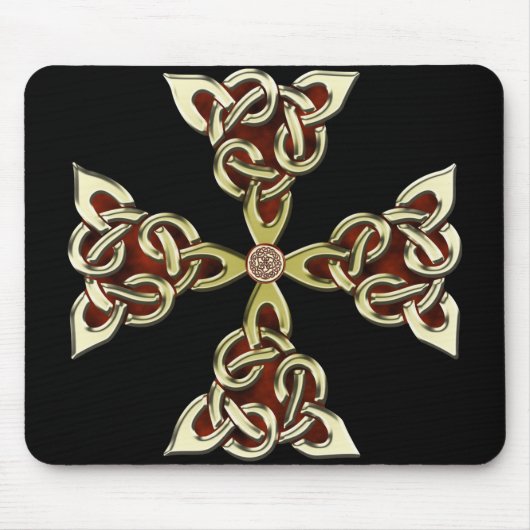 Goldenes keltisches Kreuz Mousepad (Vorne)