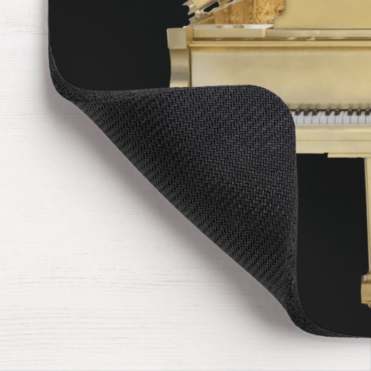 Goldenes Klavier auf der schwarzen Maus Pad Mousepad (Ecke)