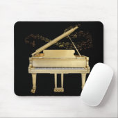 Goldenes Klavier auf der schwarzen Maus Pad Mousepad (Mit Mouse)