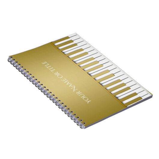 Goldenes Klavier-Tastatur-personalisiertes Notizblock (Rechte Seite)