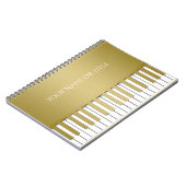 Goldenes Klavier-Tastatur-personalisiertes Notizblock (Linke Seite)