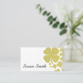 Goldenes Klee-Kleeblatt Visitenkarte (Stehend Vorderseite)