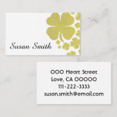 Goldenes Klee-Kleeblatt Visitenkarte (Vorne/Hinten)