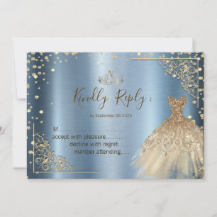 Goldenes Kleid Diamanten Blau RSVP