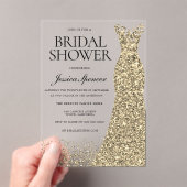 Goldenes Kleid Elegantes Brautparty Acryleinladungen (Insitu (Handheld))