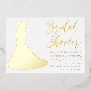 Goldenes Kleid Folie Silhouette Brautparty Gold Folieneinladung