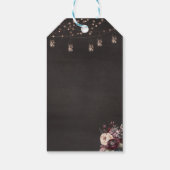 Goldenes Kleid Rustic String Lights Rosen Danke Geschenkanhänger (Rückseite)