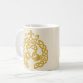 Goldenes Knotwork-Claddagh Kaffeetasse (Vorderseite Links)