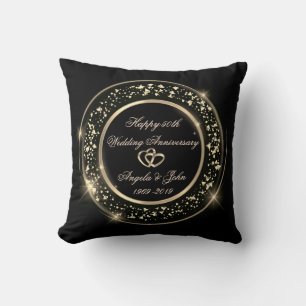 Goldenes Konfetti, Herz 50. Hochzeitstag Kissen