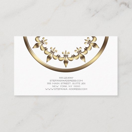 Goldenes königliches Lilienelement Visitenkarte (Rückseite)