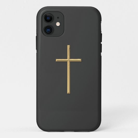 Goldenes Kreuz "3-D" Case-Mate iPhone Hülle (Rückseite)
