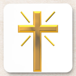 Goldenes Kreuz 4 Getränkeuntersetzer