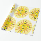 Goldenes Kreuz Geschenkpapier (Ungerollt)