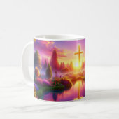 Goldenes Kreuz im Himmlischen Paradies Kaffeetasse (Vorderseite Links)