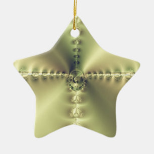 Goldenes Kreuz Keramikornament