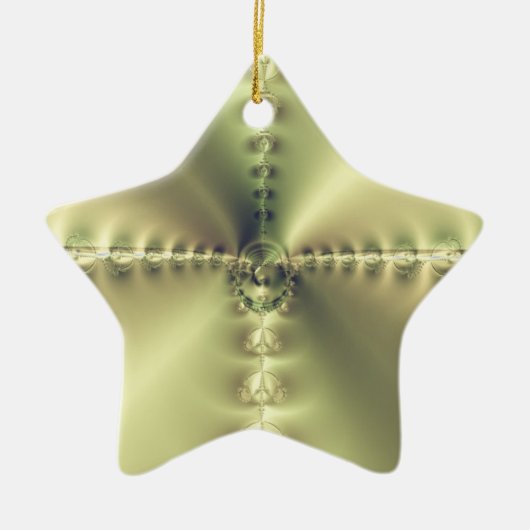 Goldenes Kreuz Keramikornament (Vorne)