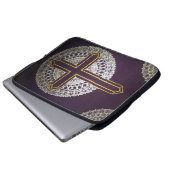 Goldenes Kreuz Mandala Laptopschutzhülle (Vorne Knopf)