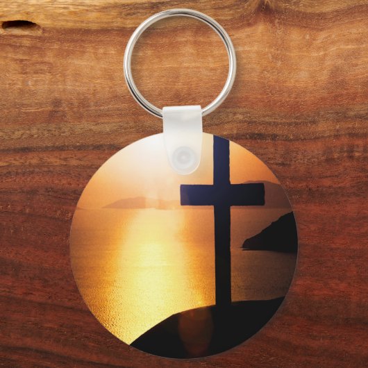 Goldenes Kreuz Schlüsselanhänger (Vorderseite)