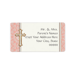 Goldenes Kreuzmädchen Adressaufkleber