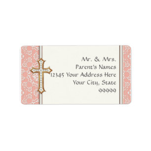 Goldenes Kreuzmädchen Adressaufkleber