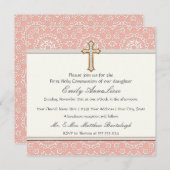 Goldenes Kreuzmädchen Einladung (Vorne/Hinten)