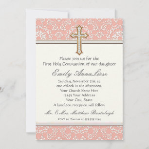 Goldenes Kreuzmädchen Einladung