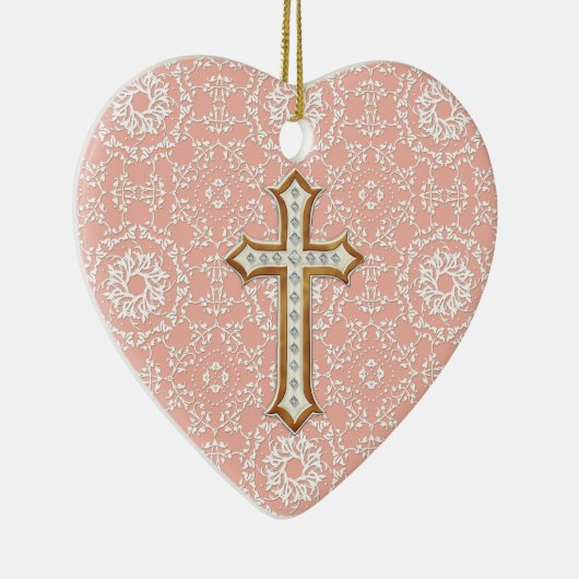 Goldenes Kreuzmädchen Keramikornament (Rechts)