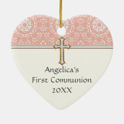 Goldenes Kreuzmädchen Keramikornament (Hinten)