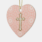 Goldenes Kreuzmädchen Keramikornament (Links)