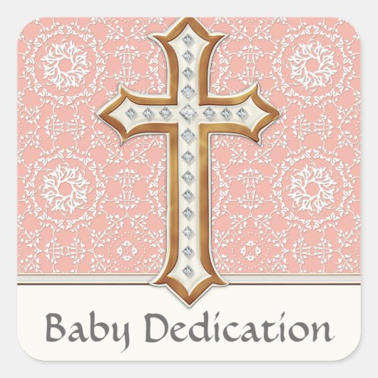 Goldenes Kreuzmädchen Quadratischer Aufkleber (Vorderseite)