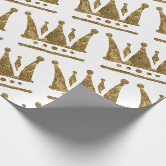 Goldenes Kronen-Packpapier Geschenkpapier (Ecke)