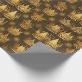 Goldenes Kronenmuster Geschenkpapier (Ecke)