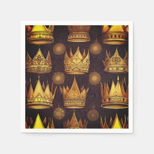 Goldenes Kronenmuster Serviette (Vorderseite)