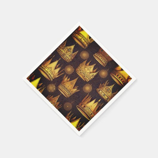 Goldenes Kronenmuster Serviette (Ecke)