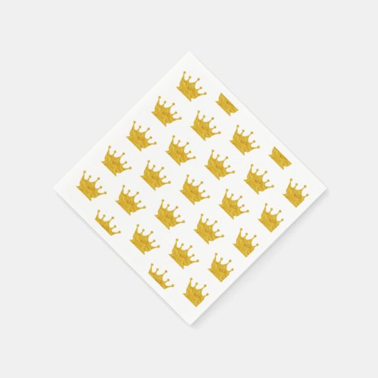 Goldenes Kronenmuster Serviette (Ecke)