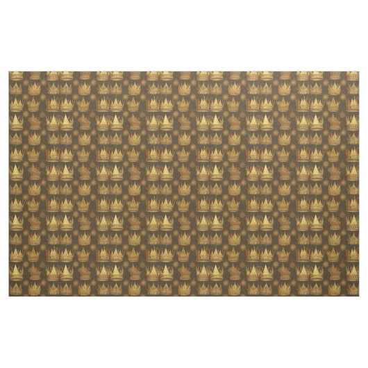 Goldenes Kronenmuster Stoff (Fat Quarter (45,7 x 55,9 cm))