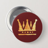 Goldenes Kronenrunder Abzeichen Button (Vorne & Hinten)