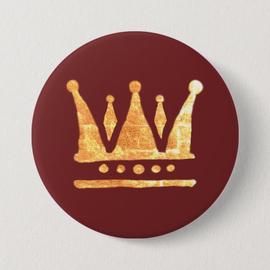 Goldenes Kronenrunder Abzeichen Button (Vorderseite)