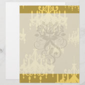 goldenes Kronleuchter-Damastmuster (Vorne/Hinten)