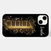 Goldenes künstlerisches Klavier und musikalische B Case-Mate iPhone Hülle (Rückseite (Horizontal))