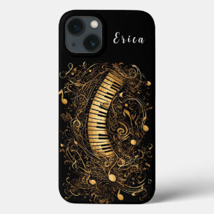Goldenes künstlerisches Klavier und Noten Case-Mate iPhone Hülle