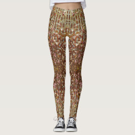 Goldenes Kupferglitzern Amber-Sequenzmuster Leggings