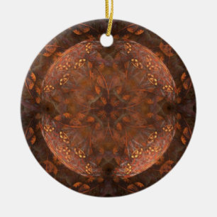 Goldenes Kupferschimmern Keramik Ornament